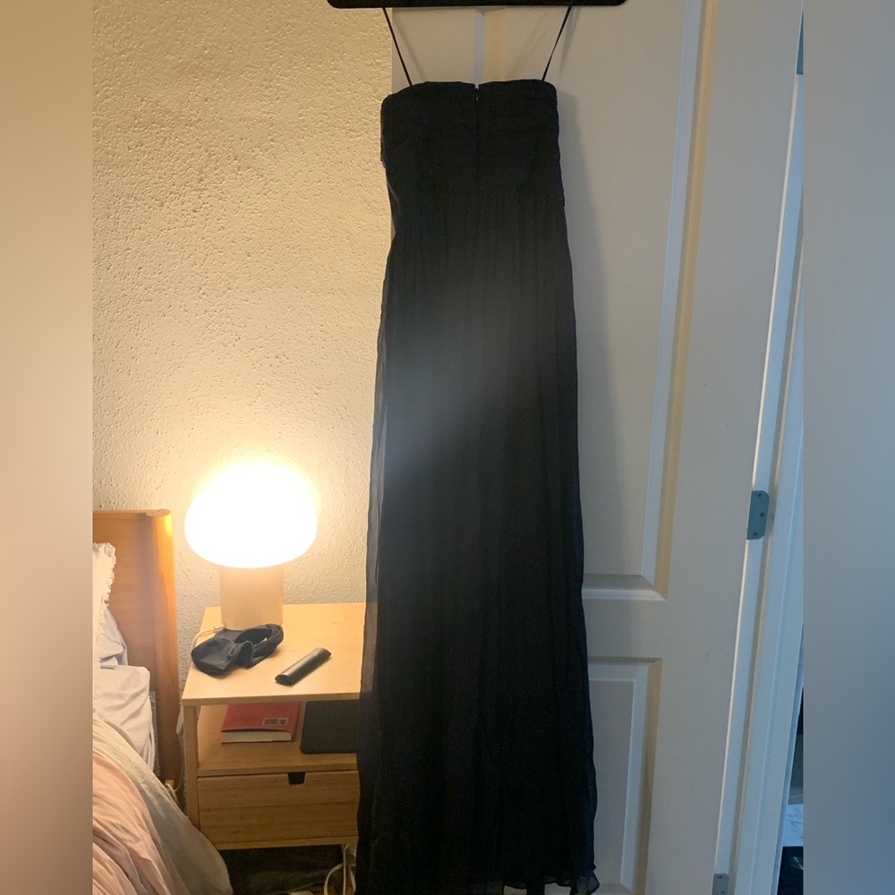 J CREW Nadia Silk Chiffon Maxi Dress— Navy Blue
